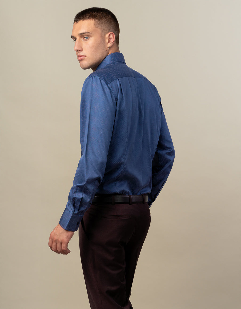 Sinatra Navy & Maroon Dot Shirt