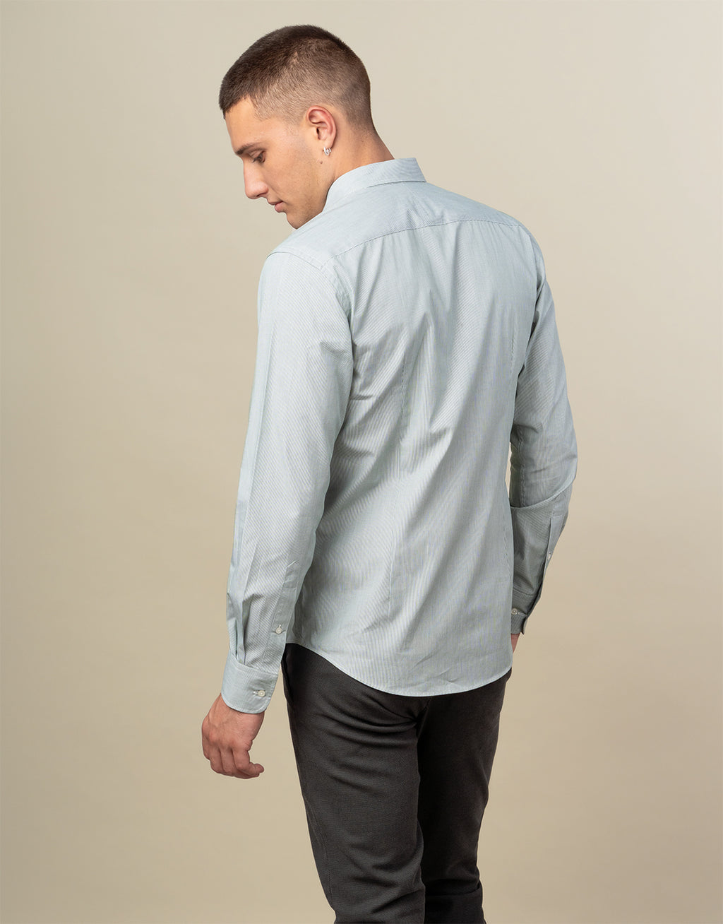 Ohope Green Micro-Stripe Shirt