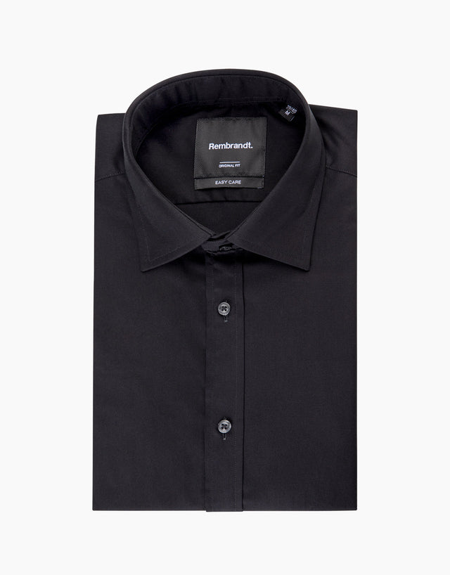 London Black Plain Poplin Shirt