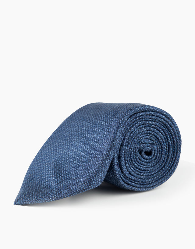 Marine Blue Textured Silk Tie