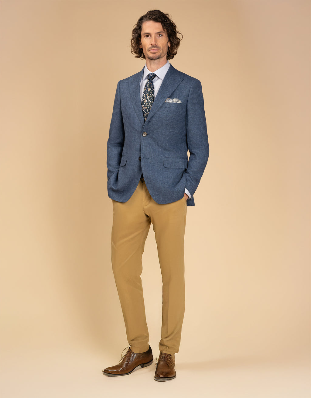 Lyon Blue Textured Blazer