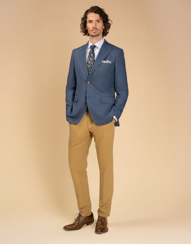 Lyon Blue Textured Blazer