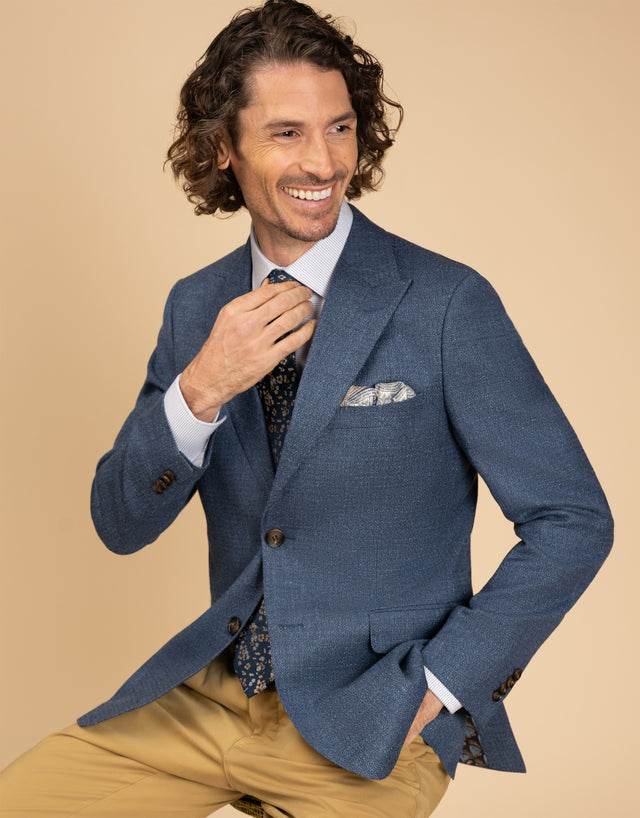 Lyon Blue Textured Blazer