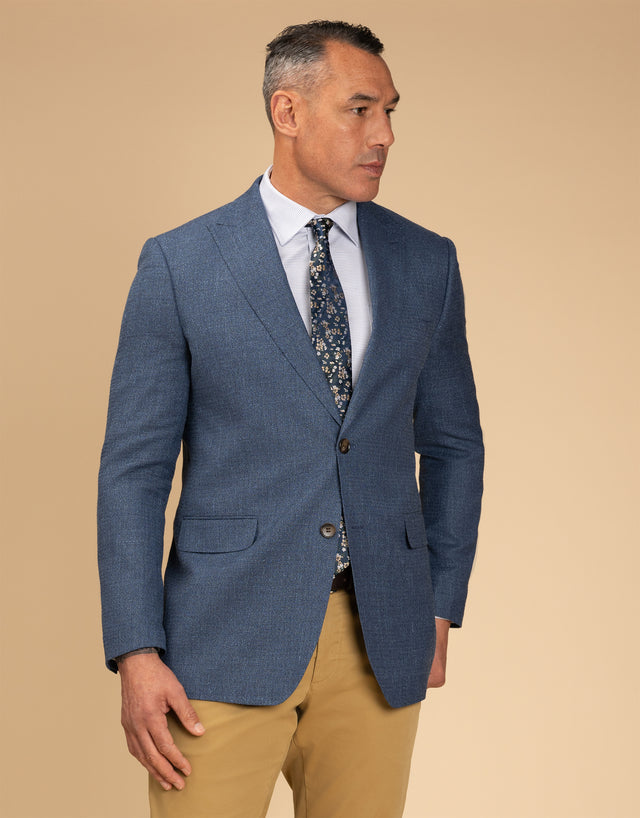 Lyon Blue Textured Blazer