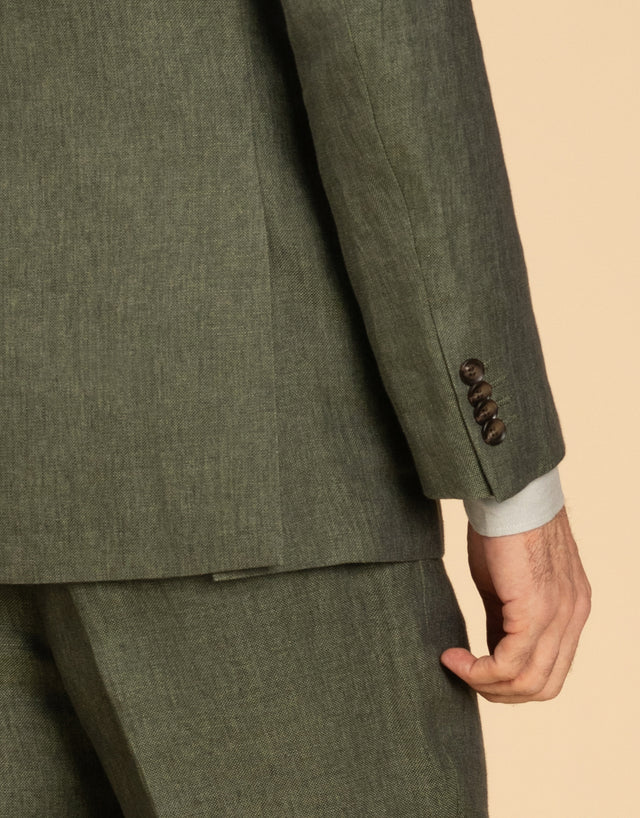 Lyon Olive Green Linen Suit