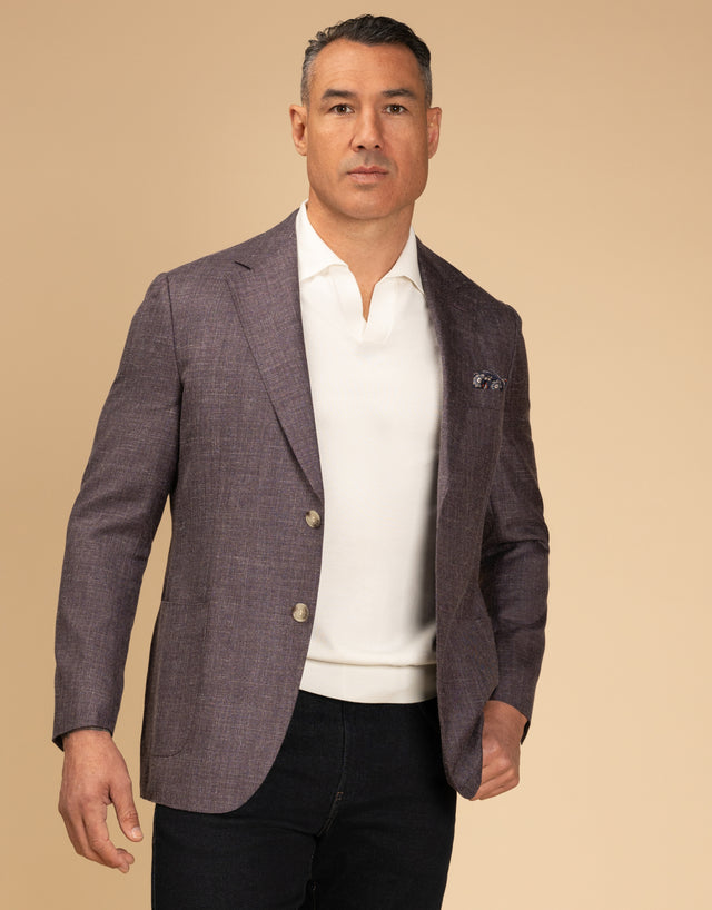 Malta Purple Textured Blazer