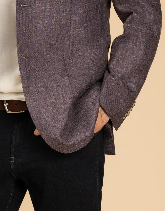 Malta Purple Textured Blazer
