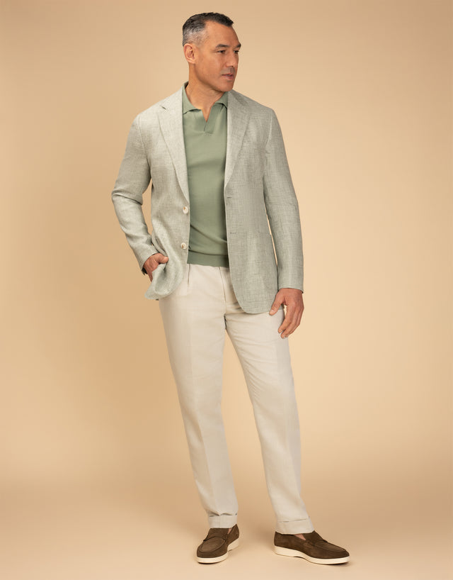 Malta Pistachio Green Houndstooth Blazer