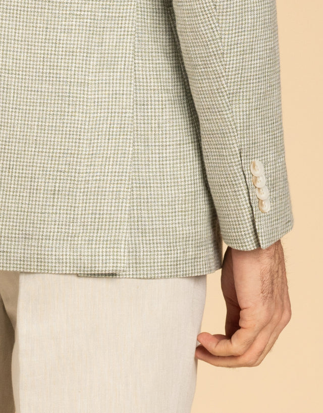 Malta Pistachio Green Houndstooth Blazer