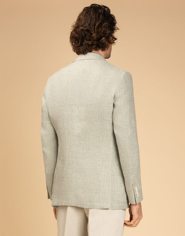 Malta Pistachio Green Houndstooth Blazer