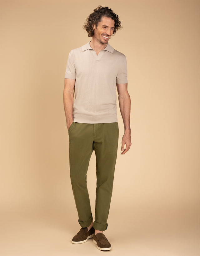 Amalfi Beige Knitted Polo