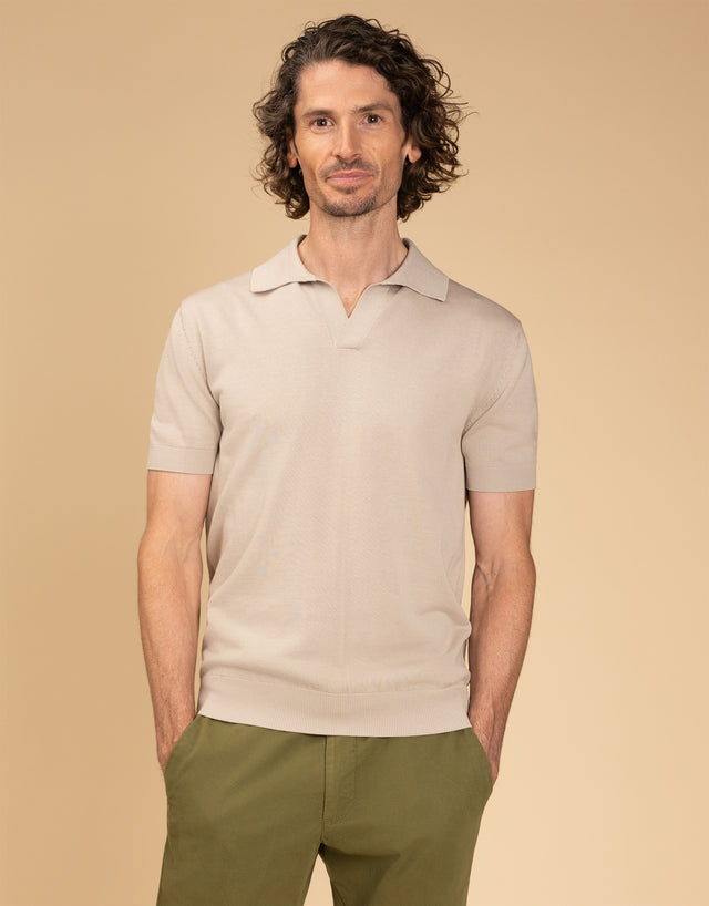 Amalfi Beige Knitted Polo