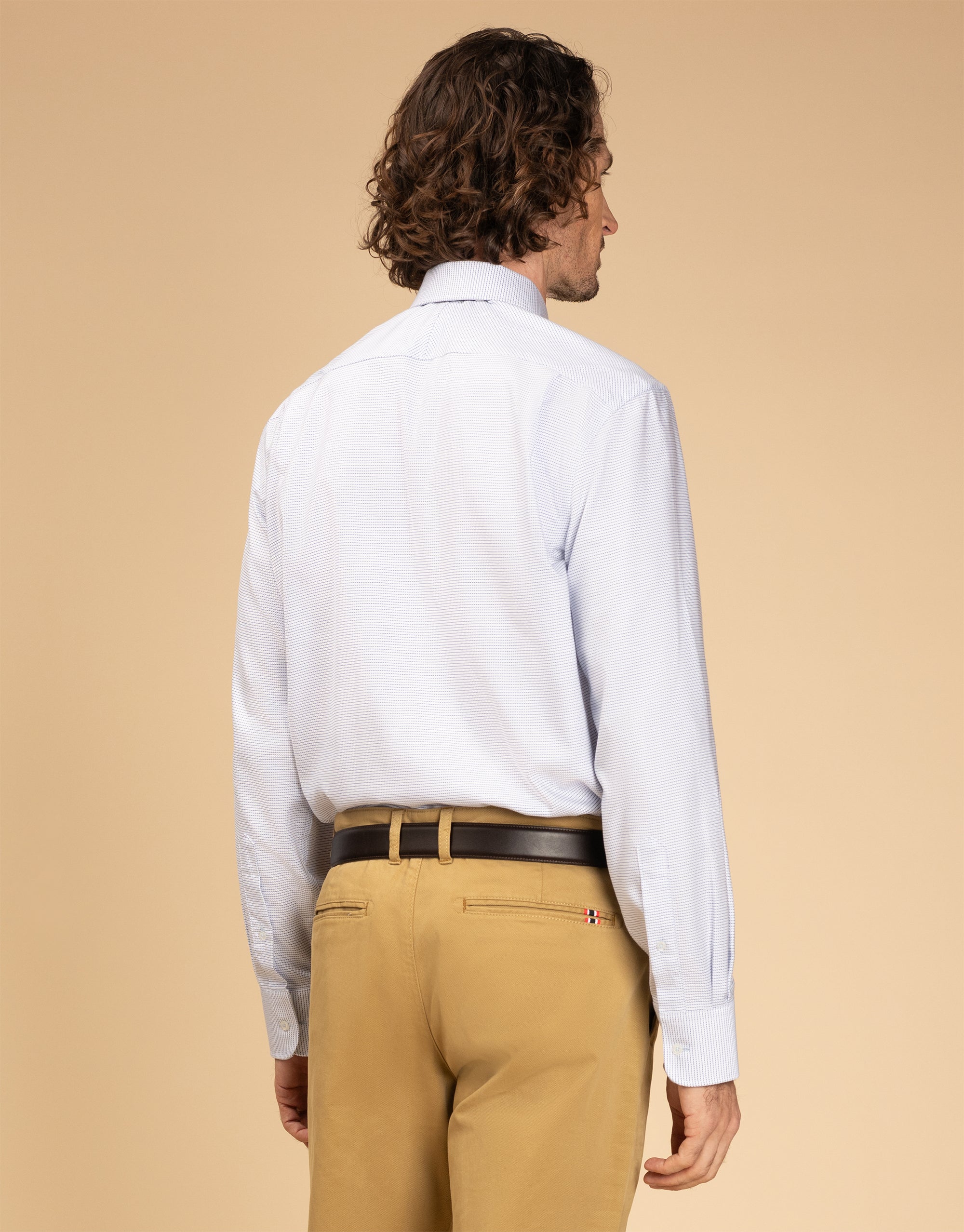 Sinatra White & Blue Micro-design Shirt