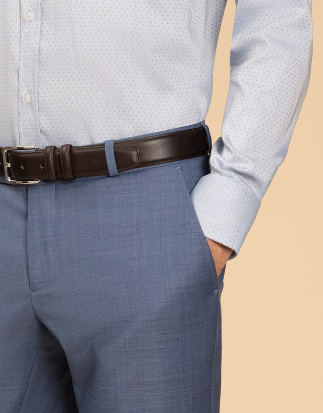 Lotus Pale Blue Sharkskin Suit Trouser