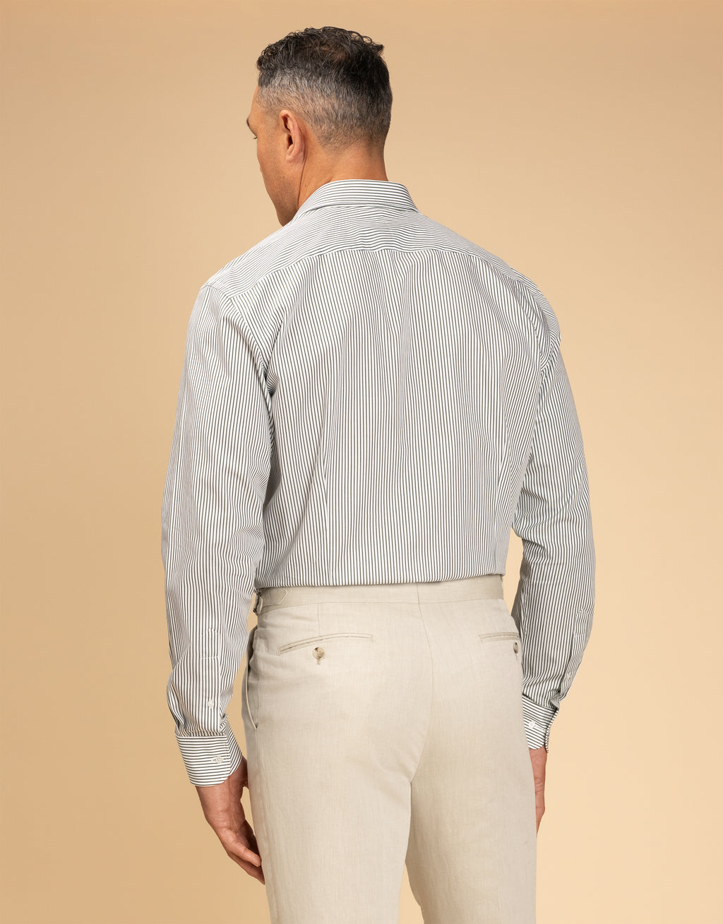 London Green Pencil Stripe Shirt