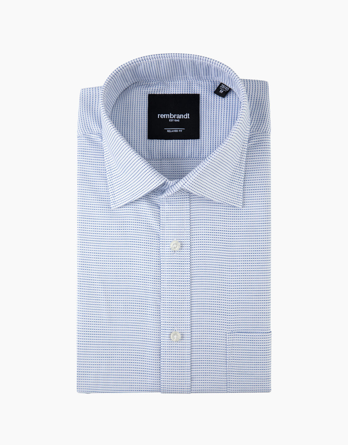 Sinatra White & Blue Micro-design Shirt