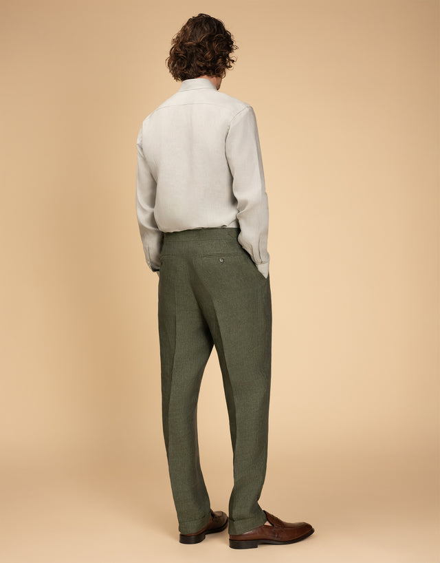 Lyon Olive Green Linen Suit