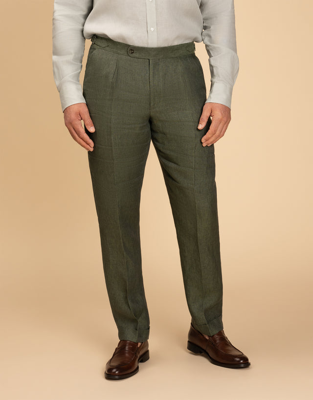 Evans Olive Green Linen Trouser