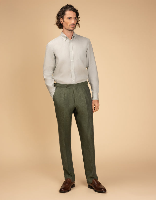 Lyon Olive Green Linen Suit