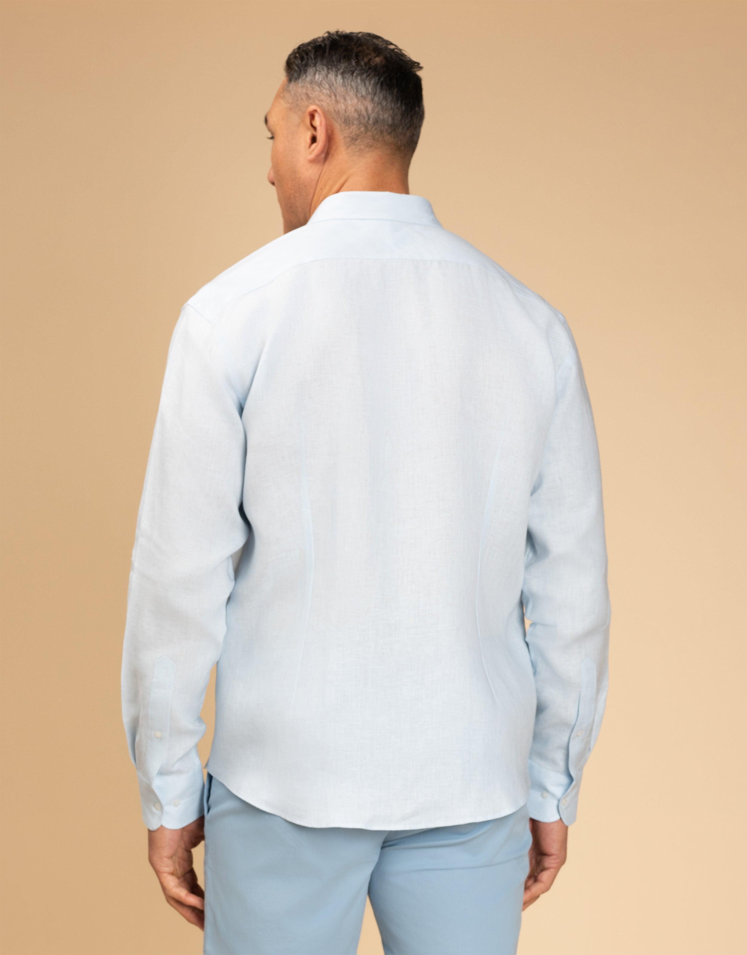 Ohope Light Blue Irish Linen Shirt
