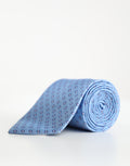 Light Blue & Pink Floral Geometric Silk Tie