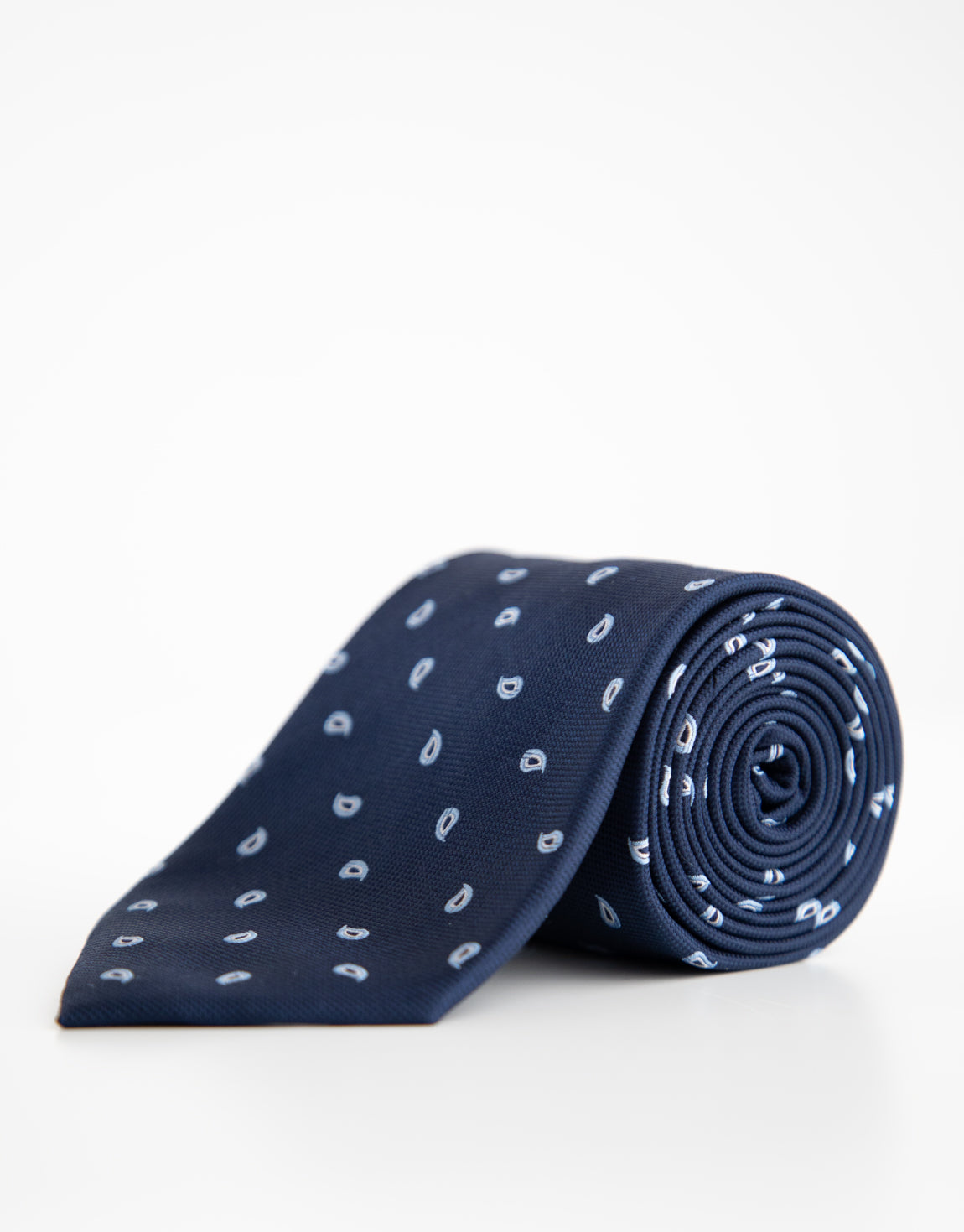 Navy & Blue Micro Paisley Silk Tie