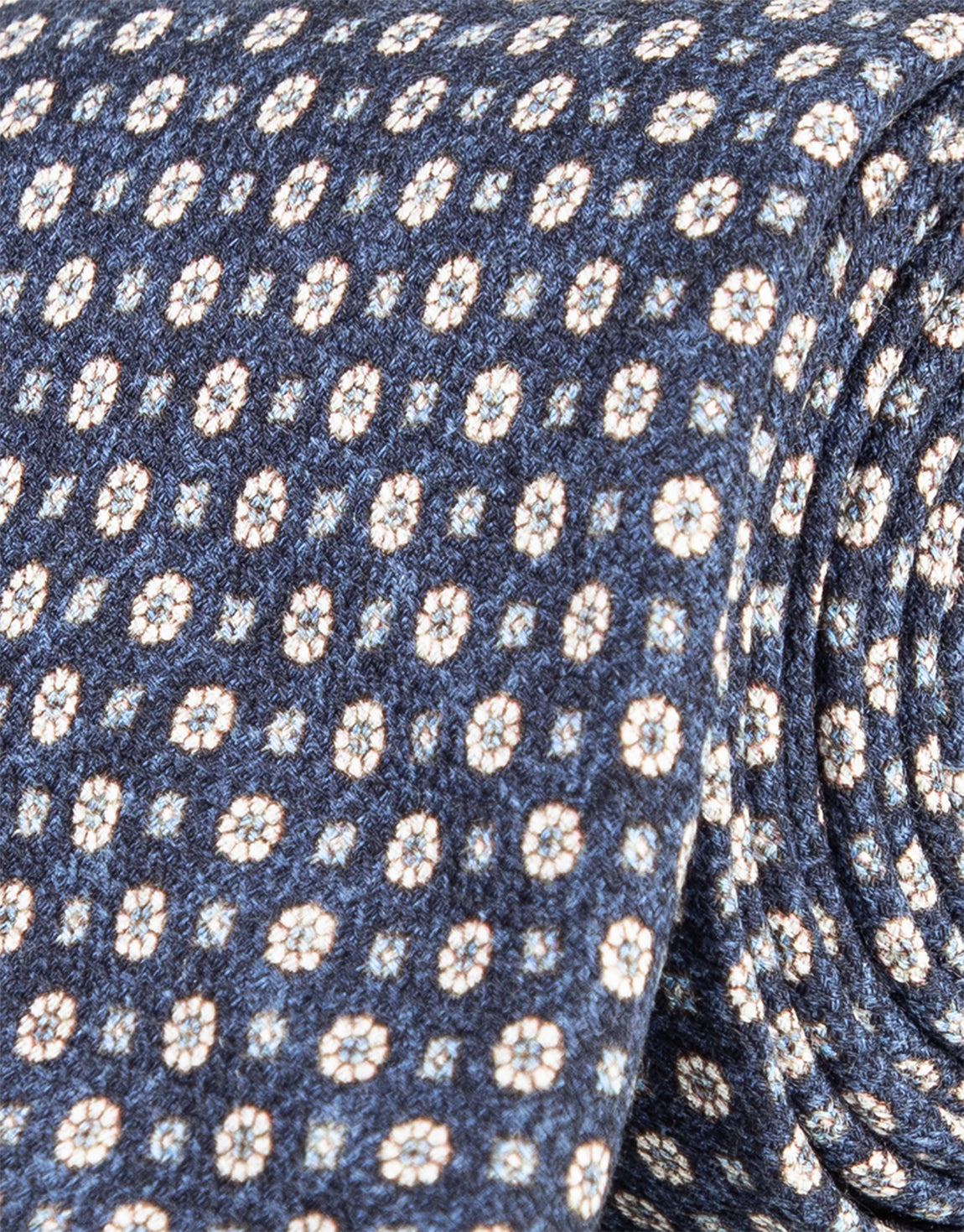 Blue & White Geometric Silk Tie