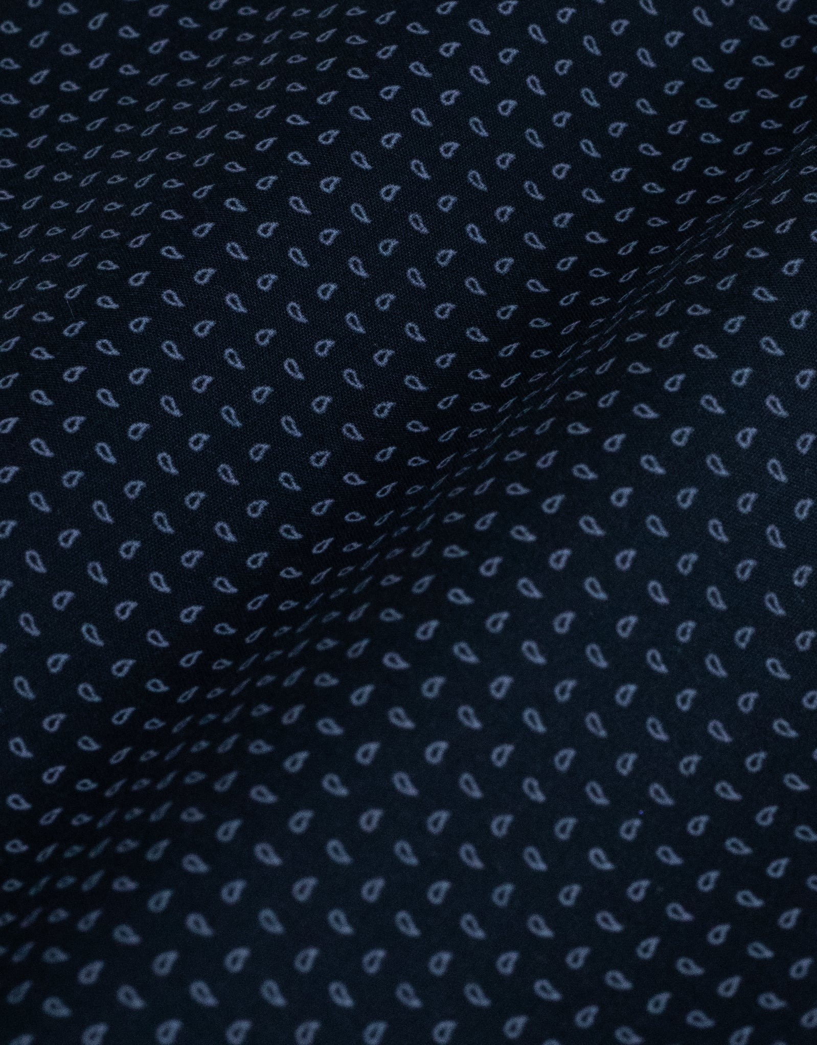 Sinatra Navy Micro-Paisley Print Shirt