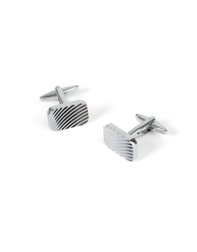 Rectangle Ripple Textured Cufflink