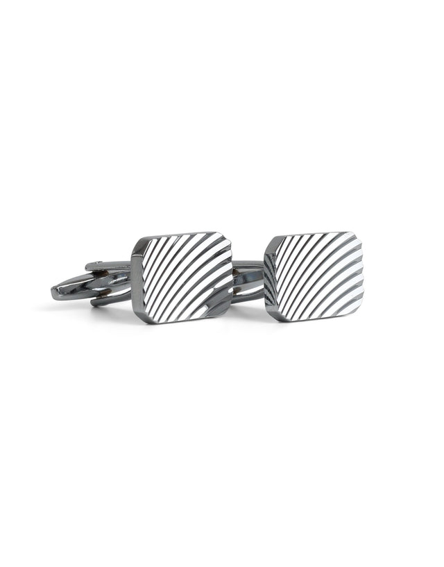 Rectangle Ripple Textured Cufflink