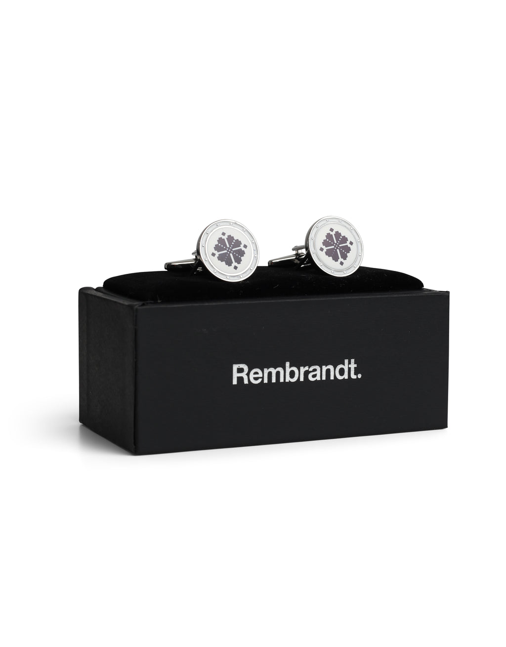 White & Black Mosaic Design Cufflink