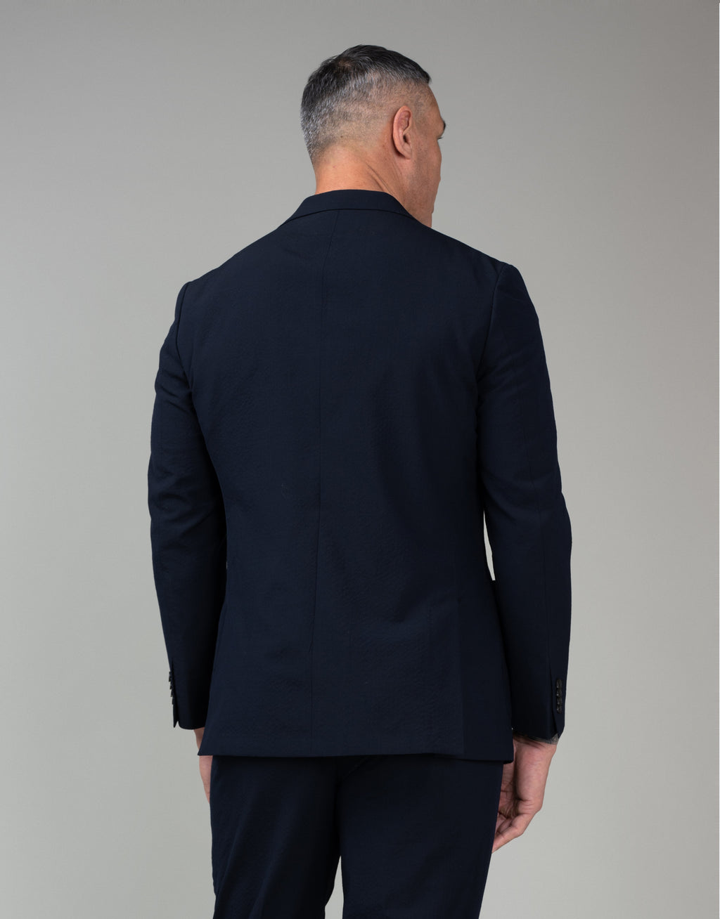 Malta Navy Seersucker Blazer - back