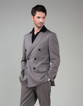 Doppio Brown Solaro Double Breasted Jacket - front