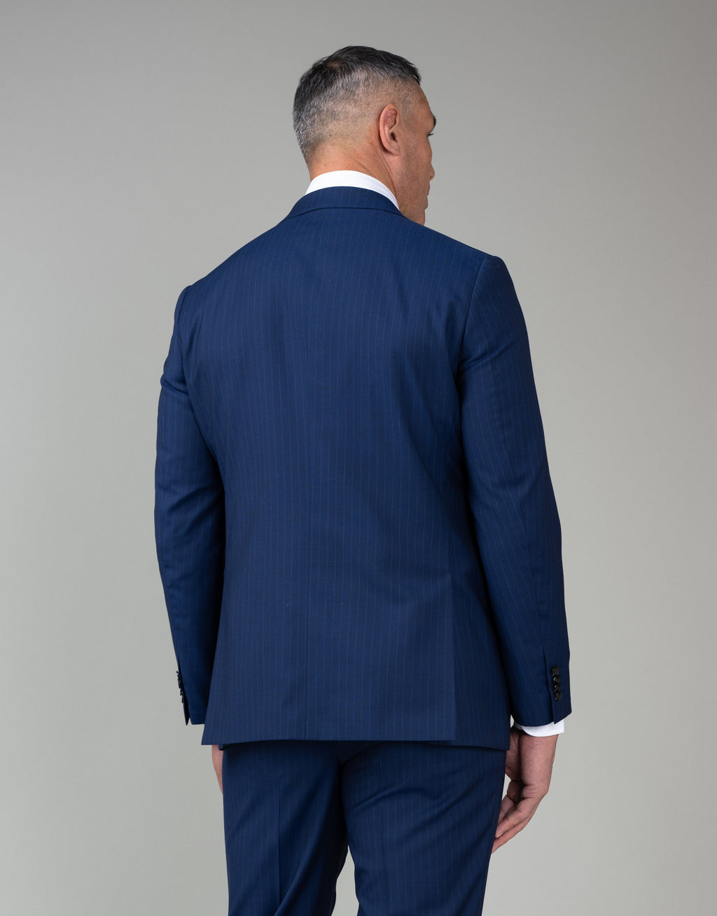 Lyon Blue Pinstripe Suit Jacket - back