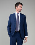 Lyon Blue Pinstripe Suit Jacket - front