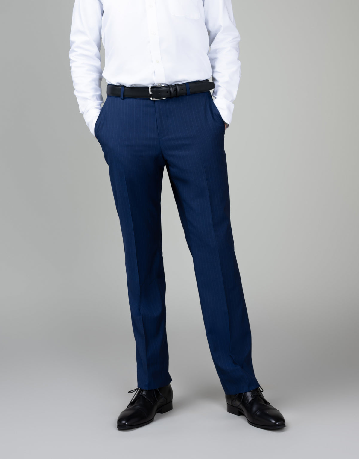 Lotus Blue Pinstripe Suit Trouser - front