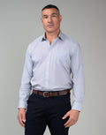 Sinatra Beige & Blue Microdesign Print Shirt - front