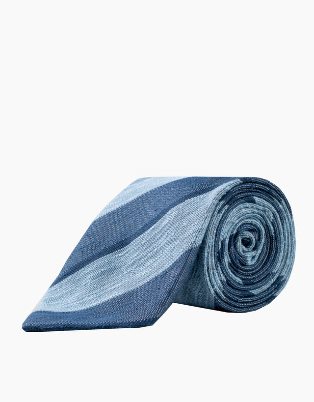 Blue & Sky Stripe Italian Silk Tie