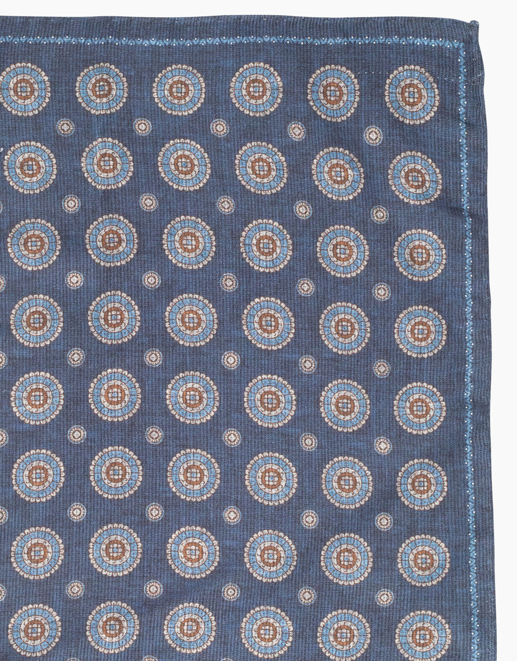 Blue & Brown Geo Reversible Italian Silk Pocket Square