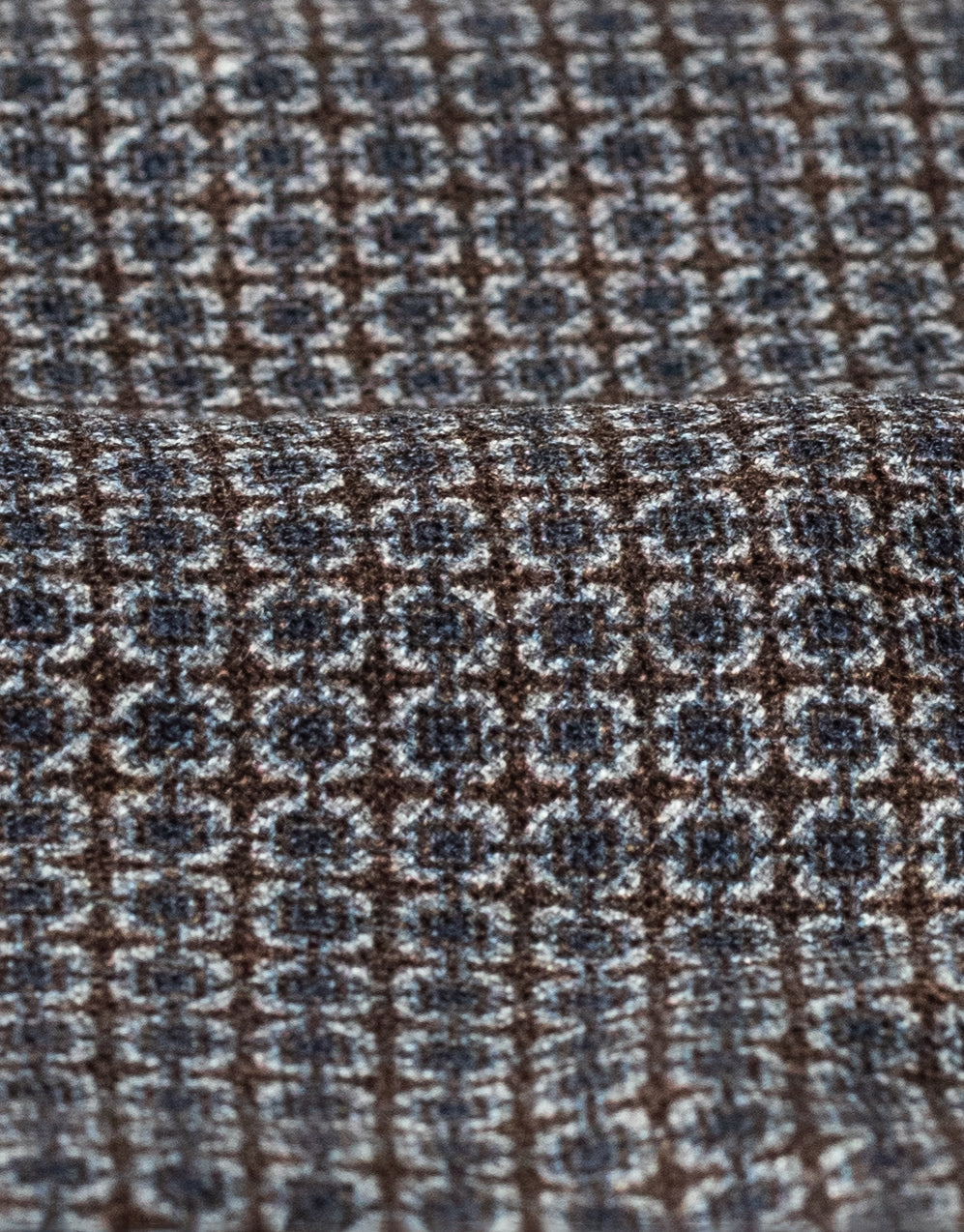 Blue & Brown Geo Reversible Italian Silk Pocket Square
