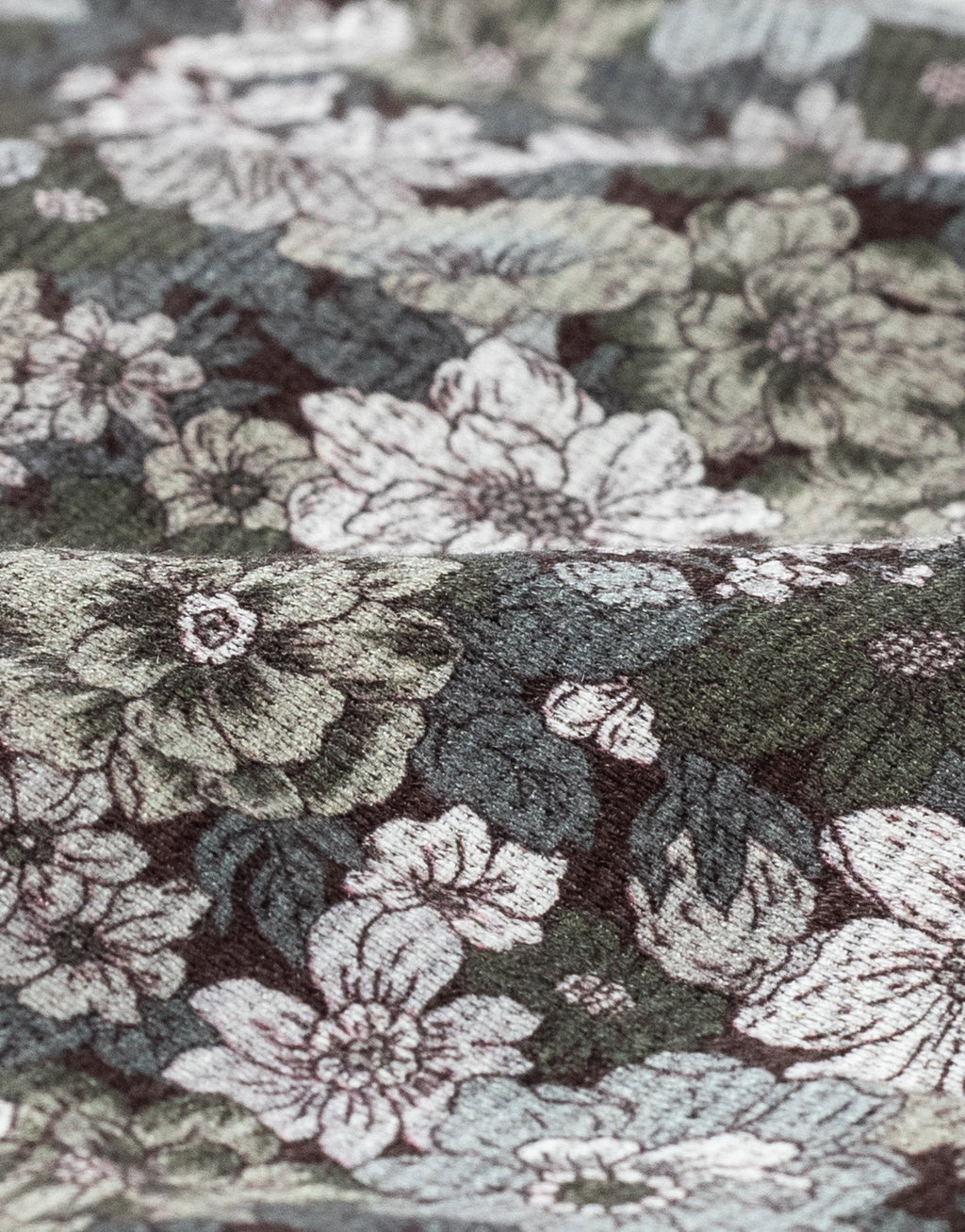 Brown & Green Floral Reversible Italian Silk Pocket Square