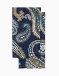 Blue Beige & Green Paisley Italian Wool Scarf