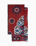 Brick Red Large Medallion Italian Wool Scarf