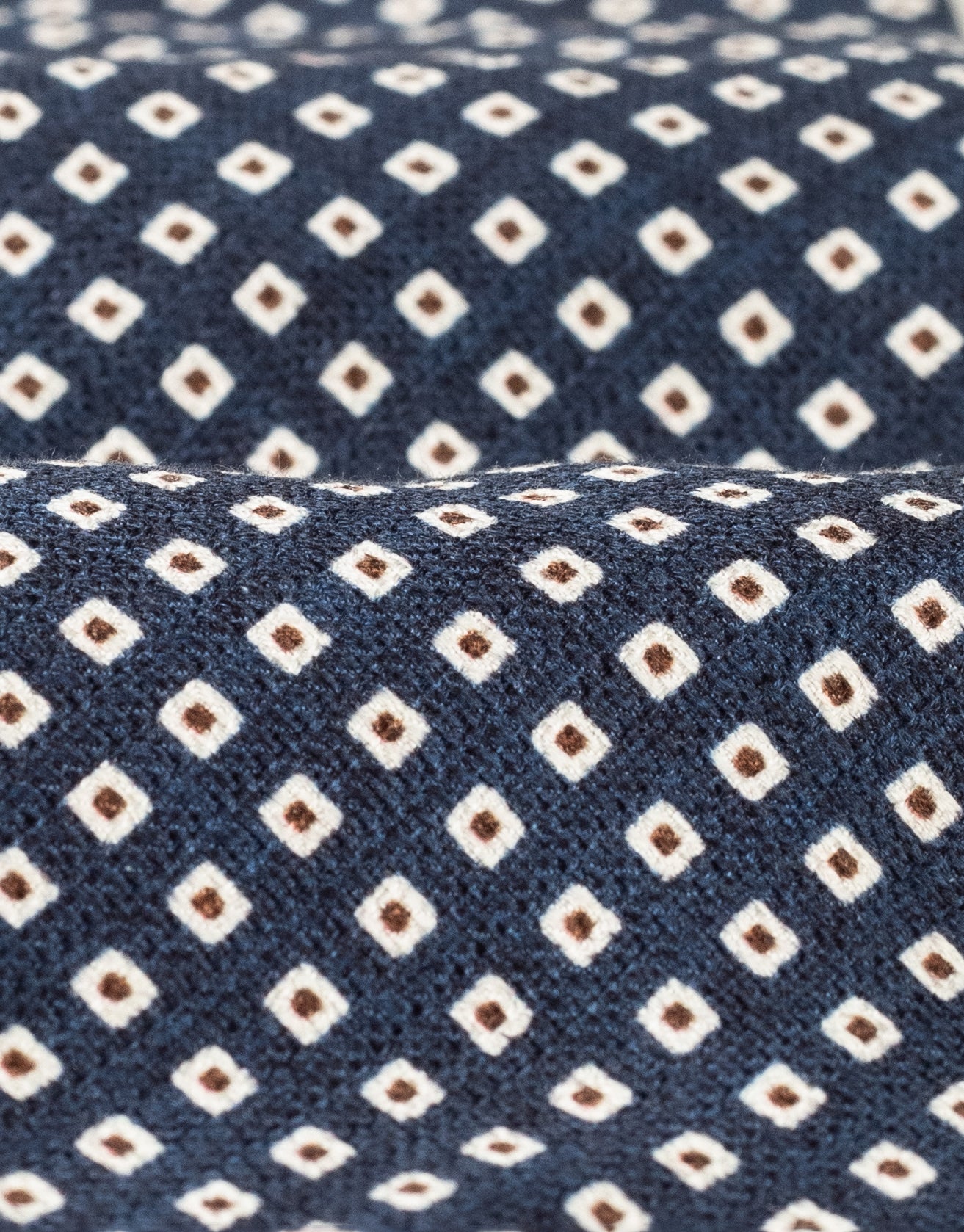 Blue & Cream Tile Italian Silk Tie