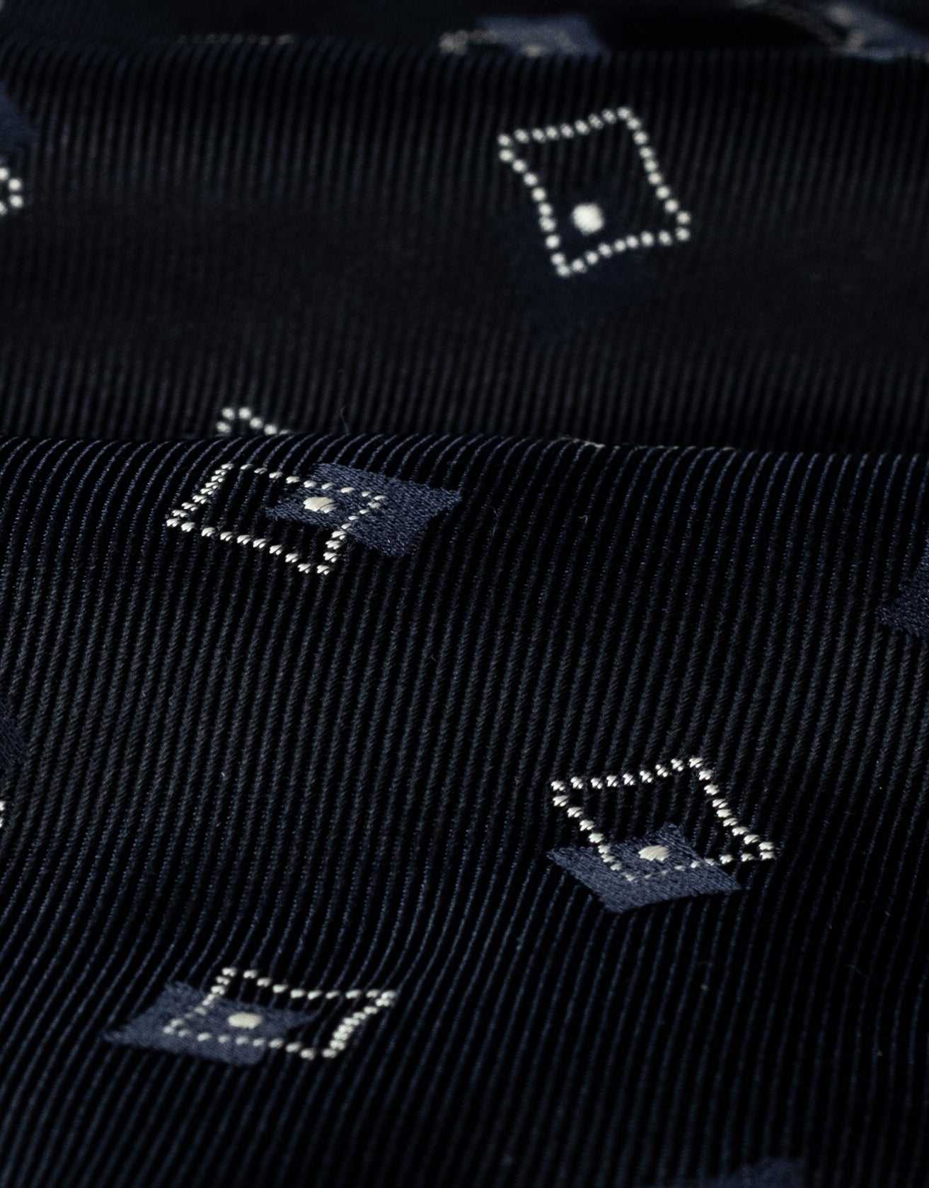 Navy Scattered Diamond Italian Silk Tie