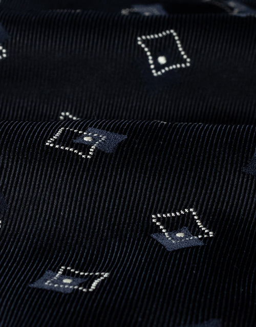 Navy Scattered Diamond Italian Silk Tie