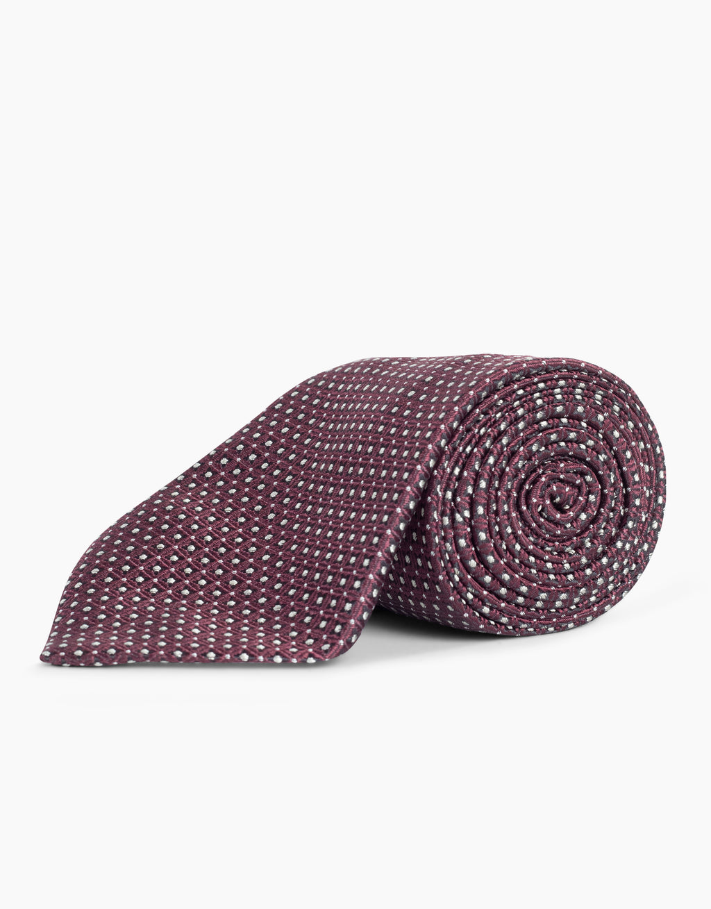 Maroon & Cream Foulard Italian Silk Tie