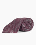 Maroon & Cream Foulard Italian Silk Tie