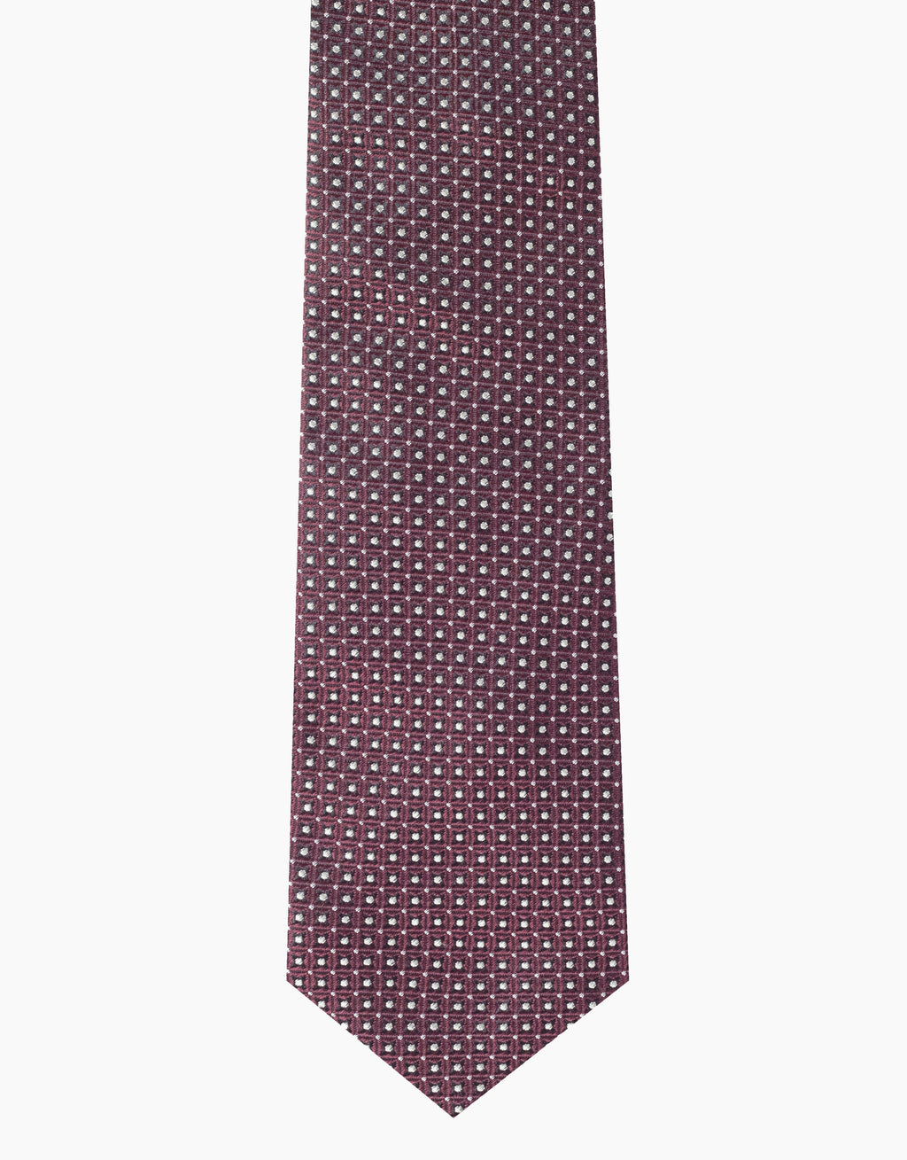 Maroon & Cream Foulard Italian Silk Tie