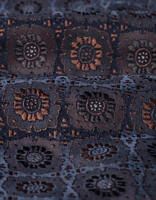 Navy & Rust Floral Italian Silk Tie